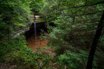 Картинка природа водопады лес река водопад