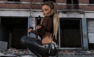 Картинка 3д+графика люди+ people девушка взгляд фон