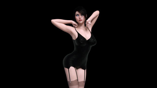 Обои картинки фото 3д графика, люди , people, девушка, взгляд, фон