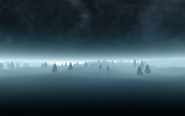 Обои картинки фото 3д графика, природа , nature, снег, деревья