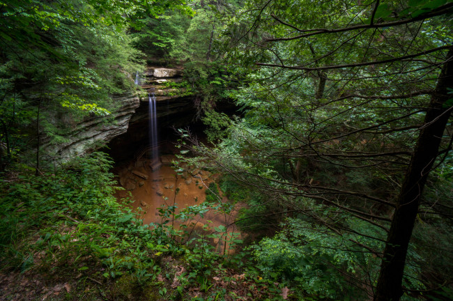 Обои картинки фото природа, водопады, лес, река, водопад