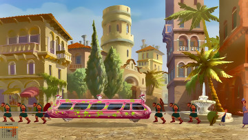 Картинка календари кино +мультфильмы пальма здание 2018 карета