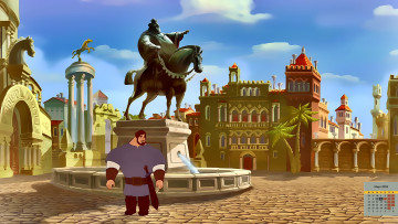 Картинка календари кино +мультфильмы памятник богатырь мужчина 2018 пальма здание