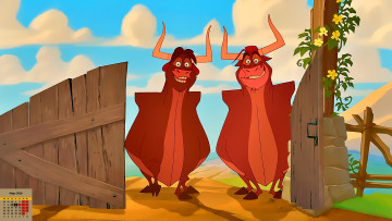 Картинка календари кино +мультфильмы ворота 2018 бык взгляд