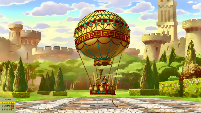 Обои картинки фото календари, кино,  мультфильмы, деревья, шар, здание, 2018