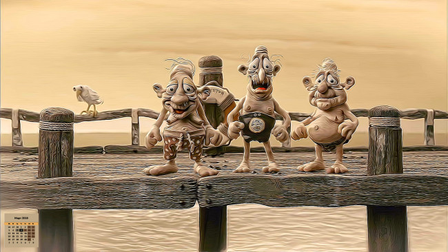 Обои картинки фото календари, кино,  мультфильмы, водоем, взгляд, 2018, мужчина