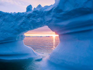 Картинка природа айсберги+и+ледники айсберг ледник утро лёд рассвет синева