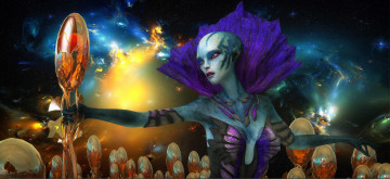 Картинка 3д+графика существа+ creatures взгляд девушка фон