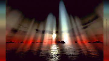 Картинка календари 3д-графика водоем луч свет