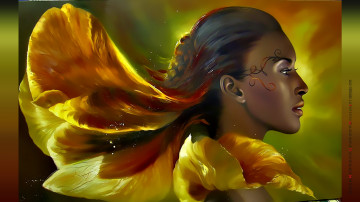 Картинка календари фэнтези девушка лицо татуаж