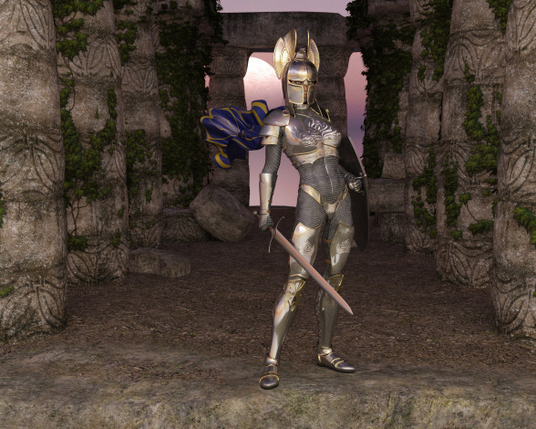 Обои картинки фото 3д графика, фантазия , fantasy, девушка, фон, взгляд