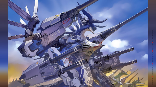 Обои картинки фото календари, фэнтези, робот, оружие, механизм