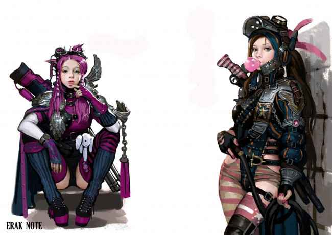 Обои картинки фото punkgirl, рисованное, комиксы, picture, girls