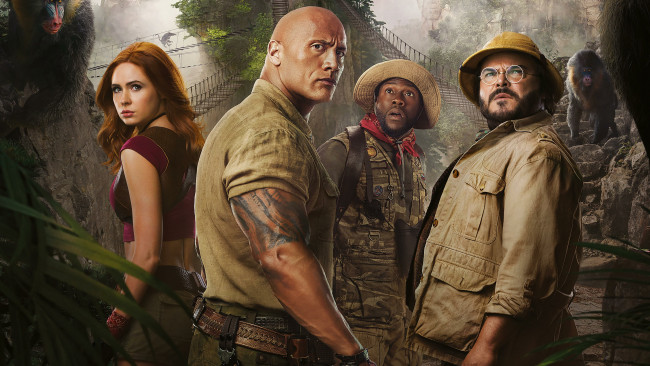 Обои картинки фото jumanji,  the next level , 2019, кино фильмы,  the next level, дуэйн, джонсон, карен, гиллан, боевик, фэнтези, комедия, джек, блэк, джуманджи, новый, уровень