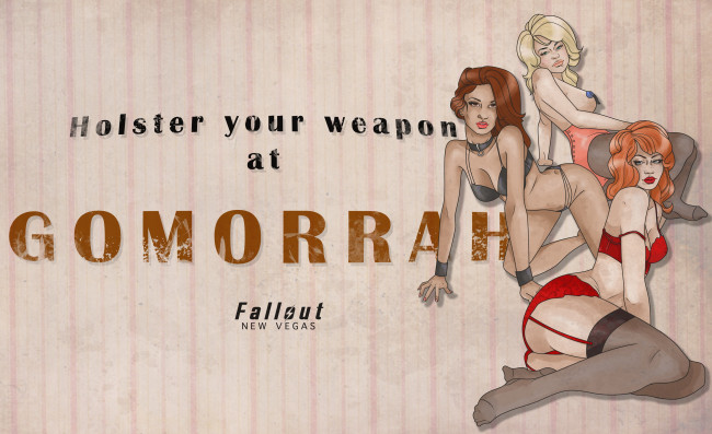 Обои картинки фото видео игры, fallout,  new vegas, бельё, взгляд, фон, девушки