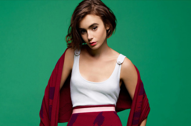 Обои картинки фото lily collins,  short hair 2020, девушки, short, hair, 2020, писательница, модель, актриса, лили, джейн, коллинз