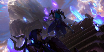 Картинка видео+игры league+of+legends +legends+of+runeterra лестница парень скалы кристаллы taric