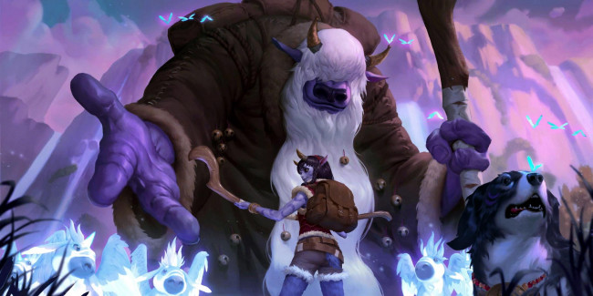 Обои картинки фото видео игры, league of legends,  legends of runeterra, девушка, собака, единороги, существа, пастух