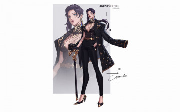 Картинка аниме unknown +другое+ девушка пальто трость