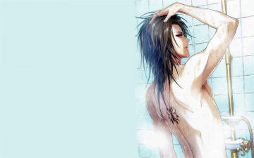 Картинка аниме unknown +другое+ парень тату душ