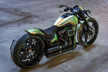 обоя мотоциклы, harley-davidson, softail, fxdr, customized, golden, lime, tuning, bikes