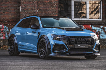 Картинка автомобили audi blue prior design rs q8 aerodynamic-kit