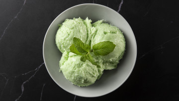 Картинка еда мороженое +десерты миска мята пиала