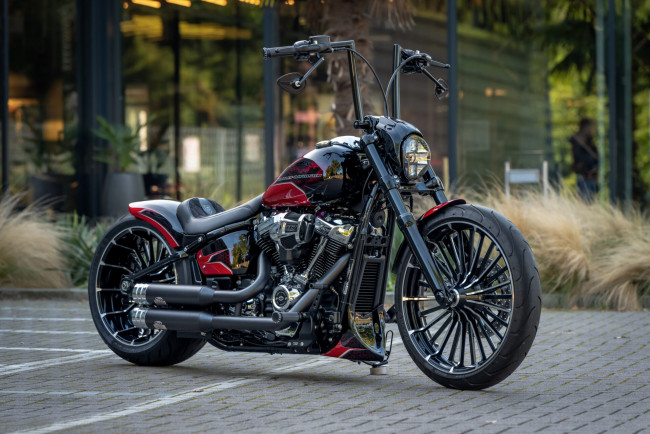 Обои картинки фото мотоциклы, harley-davidson, softail, breakout, 117, customized, bat, wheeler, tuning, bikes
