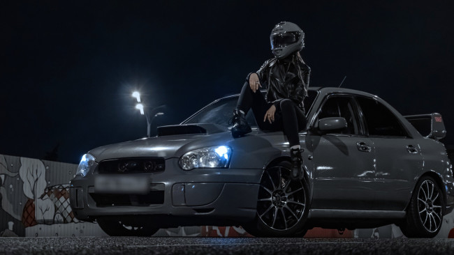 Обои картинки фото автомобили, -авто с девушками, subaru, impreza, wrx