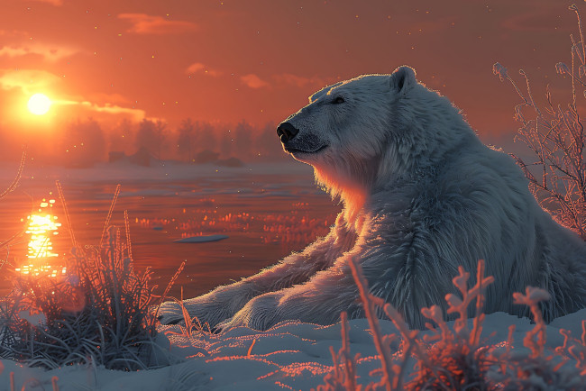 Обои картинки фото разное, компьютерный дизайн, белый, медведь