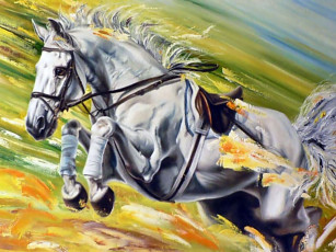 Картинка рисованные животные лошади