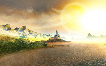 Картинка 3д графика nature landscape природа