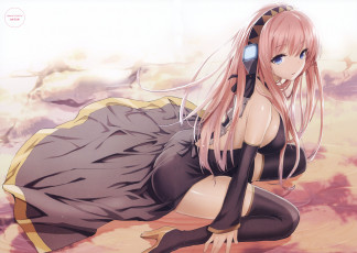 Картинка аниме vocaloid смотрит megurine luka
