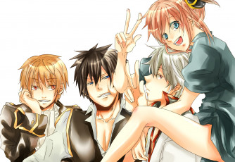 Картинка аниме gintama sakata gintoki hijikata toshiro kagura okita sougo