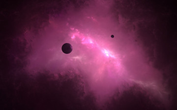 Картинка космос арт планеты вселенная галактика свет