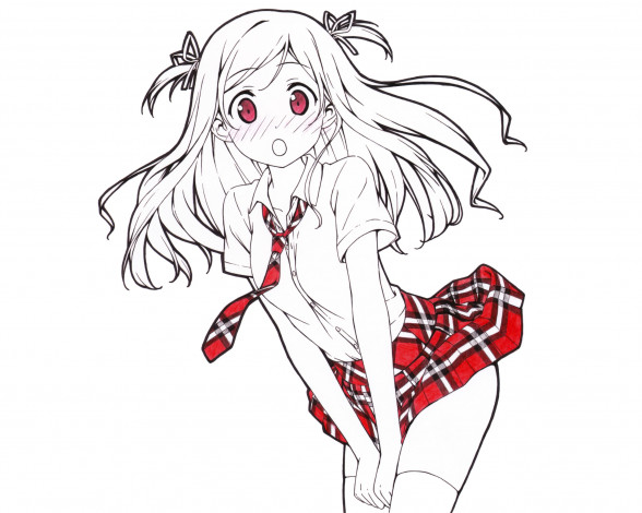 Обои картинки фото аниме, kantoku, artbook, девушка