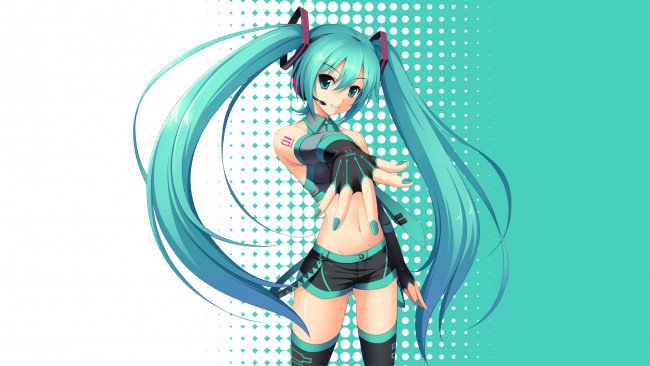 Обои картинки фото hatsune, miku, аниме, vocaloid