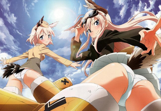 Обои картинки фото аниме, strike, witches, raisa, pottgen, hanna, justina, marseille