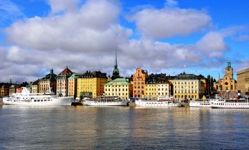 Картинка города стокгольм швеция здания вода панорама