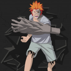 Картинка аниме naruto парень рука улыбка рыжие волосы