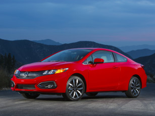 обоя автомобили, honda, красный, 2014г, coupe, civic