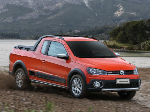 Картинка автомобили volkswagen saveiro cross красный 2013