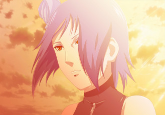 Картинка аниме naruto art anime девушка konan закат небо
