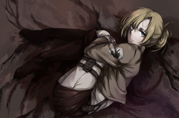 Картинка аниме shingeki+no+kyojin солдат поза взгляд annie leonhardt девушка