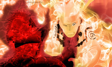 Картинка аниме naruto наруто узумаки режим кьюби арт