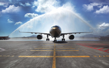 Картинка авиация авиационный+пейзаж креатив firetrucks airobus