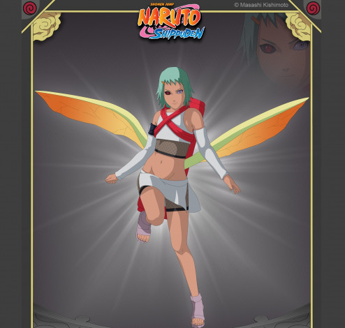 Обои картинки фото аниме, naruto, джинчурики, девушка, крылья, наруто