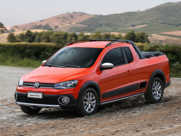 Обои картинки фото автомобили, volkswagen, красный, 2013, cross, saveiro