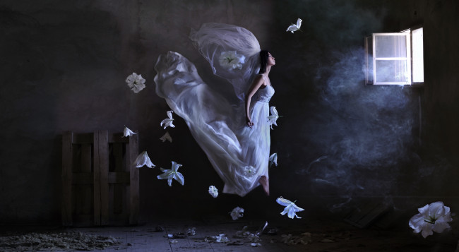 Обои картинки фото разное, компьютерный дизайн, полет, невеста