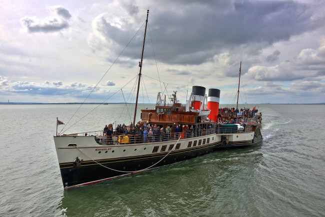 Обои картинки фото ps waverley, корабли, пароходы, прогулка, озеро, пароход